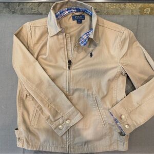Polo by Ralph Lauren Sz Med (10/12) Tan Twill Zio Front Bomber Jacket